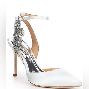 Blanca Satin Crystal Ornament Pumps